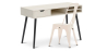 Buy Desk Table Wooden Design Scandinavian Style Viggo + Bistrot Metalix Chair New edition Cream 60065 at MyFaktory