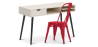 Buy Desk Table Wooden Design Scandinavian Style Viggo + Bistrot Metalix Chair New edition Red 60065 - prices