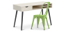 Buy Desk Table Wooden Design Scandinavian Style Viggo + Bistrot Metalix Chair New edition Light green 60065 home delivery