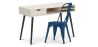 Buy Desk Table Wooden Design Scandinavian Style Viggo + Bistrot Metalix Chair New edition Dark blue 60065 with a guarantee