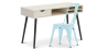 Buy Desk Table Wooden Design Scandinavian Style Viggo + Bistrot Metalix Chair New edition Light blue 60065 in the Europe