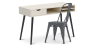 Buy Desk Table Wooden Design Scandinavian Style Viggo + Bistrot Metalix Chair New edition Dark grey 60065 with a guarantee