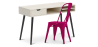 Buy Desk Table Wooden Design Scandinavian Style Viggo + Bistrot Metalix Chair New edition Fuchsia 60065 - in the EU