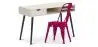 Buy Desk Table Wooden Design Scandinavian Style Viggo + Bistrot Metalix Chair New edition Fuchsia 60065 - in the EU