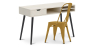 Buy Desk Table Wooden Design Scandinavian Style Viggo + Bistrot Metalix Chair New edition Gold 60065 at MyFaktory