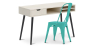 Buy Desk Table Wooden Design Scandinavian Style Viggo + Bistrot Metalix Chair New edition Pastel green 60065 in the Europe