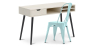Buy Desk Table Wooden Design Scandinavian Style Viggo + Bistrot Metalix Chair New edition Pastel Turquoise 60065 at MyFaktory