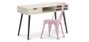 Buy Desk Table Wooden Design Scandinavian Style Viggo + Bistrot Metalix Chair New edition Pastel pink 60065 - prices