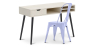 Buy Desk Table Wooden Design Scandinavian Style Viggo + Bistrot Metalix Chair New edition Grey blue 60065 - in the EU