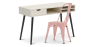 Buy Desk Table Wooden Design Scandinavian Style Viggo + Bistrot Metalix Chair New edition Pastel orange 60065 at MyFaktory