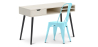 Buy Desk Table Wooden Design Scandinavian Style Viggo + Bistrot Metalix Chair New edition Aquamarine 60065 in the Europe