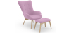 Buy Upholstered Armchair with Footrest - Scandinavian - Wub Pink 60084 home delivery