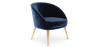 Buy Velvet upholstered accent chair with wooden legs - Oirna Dark blue 60077 - prices