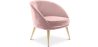 Buy Velvet upholstered accent chair with wooden legs - Oirna Light Pink 60077 - in the EU