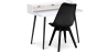 Buy Office Desk Table Wooden Design Scandinavian Style Amund + Premium Brielle Scandinavian Design chair with cushion Black 60114 - in the EU