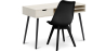 Buy Office Desk Table Wooden Design Scandinavian Style Viggo + Premium Brielle Scandinavian Design chair with cushion Black 60115 - in the EU