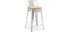 Buy Bar Stool with Backrest - Industrial Design - Wood & Steel - 60cm - New Edition - Metalix Steel 60125 at MyFaktory