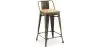 Buy Bar Stool with Backrest - Industrial Design - Wood & Steel - 60cm - New Edition - Metalix Metallic bronze 60125 - in the EU
