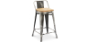 Buy Bar stool with small backrest  Bistrot Metalix industrial Metal and Light Wood - 60 cm - New Edition Industriel 60125 - prices