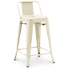 Buy Bar Stool with Backrest - Industrial Design - 60cm - New Edition - Metalix Cream 60126 - in the EU