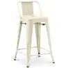 Buy Bar Stool with Backrest - Industrial Design - 60cm - New Edition - Metalix Cream 60126 - in the EU