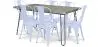 Buy Grey Hairpin 150x90 Dining Table + X6 Bistrot Metalix Chair Grey blue 59924 - prices