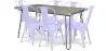 Buy Grey Hairpin 150x90 Dining Table + X6 Bistrot Metalix Chair Lavander 59924 with a guarantee