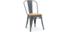 Buy Dining Chair Bistrot Metalix Industrial Metal and Light Wood - New Edition Dark grey 60123 in the Europe
