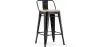 Buy Bar Stool with Backrest - Industrial Design - Wood & Steel - 60cm - New Edition - Metalix Black 60125 in the Europe