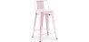 Buy Bar Stool with Backrest - Industrial Design - 60cm - New Edition - Metalix Pastel pink 60126 - prices