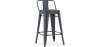 Buy Bar Stool with Backrest - Industrial Design - 60cm - New Edition - Metalix Dark grey 60126 in the Europe