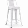 Buy Bar Stool with Backrest - Industrial Design - 60cm - New Edition - Metalix White 60126 in the Europe