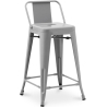 Buy Bar Stool with Backrest - Industrial Design - 60cm - New Edition - Metalix Light grey 60126 - prices