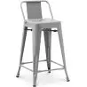 Buy Bar Stool with Backrest - Industrial Design - 60cm - New Edition - Metalix Light grey 60126 in the Europe