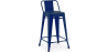 Buy Bar Stool with Backrest - Industrial Design - 60cm - New Edition - Metalix Dark blue 60126 home delivery