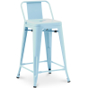 Buy Bar Stool with Backrest - Industrial Design - 60cm - New Edition - Metalix Light blue 60126 with a guarantee
