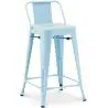 Buy Bar Stool with Backrest - Industrial Design - 60cm - New Edition - Metalix Light blue 60126 - in the EU