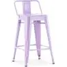Buy Bar Stool with Backrest - Industrial Design - 60cm - New Edition - Metalix Pastel Purple 60126 in the Europe