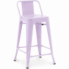 Buy Bar Stool with Backrest - Industrial Design - 60cm - New Edition - Metalix Pastel Purple 60126 at MyFaktory