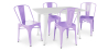 Buy Dining Table + X4 Dining Chairs Set - Bistrot - Industrial design Metal - New Edition Pastel Purple 60129 - prices
