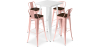 Buy White Bar Table + X4 Bar Stools Set Bistrot Metalix Industrial Design Metal and Dark Wood - New Edition Pastel orange 60130 - prices