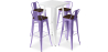 Buy White Bar Table + X4 Bar Stools Set Bistrot Metalix Industrial Design Metal and Dark Wood - New Edition Pastel Purple 60130 home delivery