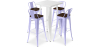 Buy White Bar Table + X4 Bar Stools Set Bistrot Metalix Industrial Design Metal and Dark Wood - New Edition Lavander 60130 in the Europe