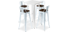 Buy White Bar Table + X4 Bar Stools Set Bistrot Metalix Industrial Design Metal and Dark Wood - New Edition Grey blue 60130 at MyFaktory
