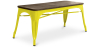 Buy Bench Bistrot Metalix Industrial Metal and Dark Wood - New Edition Yellow 60132 - in the EU