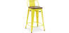 Buy Bar stool with small backrest  Bistrot Metalix industrial Metal and Dark Wood - 60 cm - New Edition Yellow 60133 - in the EU