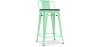 Buy Bar stool with small backrest  Bistrot Metalix industrial Metal and Dark Wood - 60 cm - New Edition Mint 60133 - prices