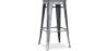 Buy Bar stool Bistrot Metalix industrial Metal and Dark Wood - 76 cm - New Edition Industriel 60137 with a guarantee