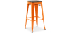 Buy Bar stool Bistrot Metalix industrial Metal and Dark Wood - 76 cm - New Edition Orange 60137 at MyFaktory