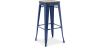 Buy Bar stool Bistrot Metalix industrial Metal and Dark Wood - 76 cm - New Edition Dark blue 60137 - prices